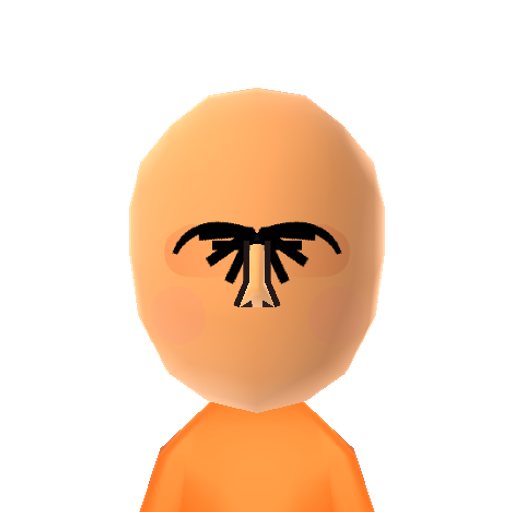 Palm Tree Mii character: The face of this Mii shows a palm tree in the sunset.