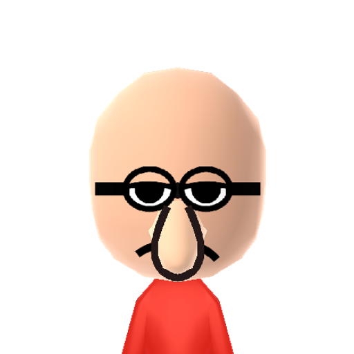 BrnacleBoy Mii character: Mermaid Man's sidekick from "Spongebob Squarepants".