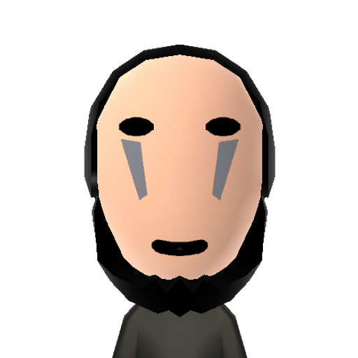 カオナシ Mii character: These are extracted and derived from the Mii Central Miis from the 3DS Miitopia.