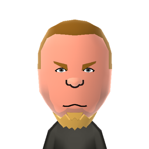 J.Hetfield Mii character: Co-founder, singer and rhythm guitarist of the thrash metal group Metallica.