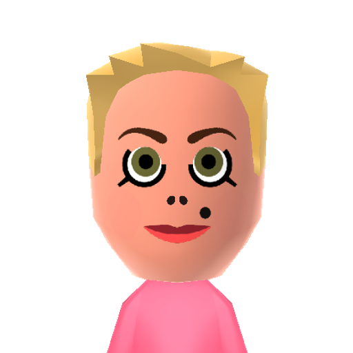 Pink Mii character: American Pop singer and songwriter known for hit songs such as: "Who Knew", "So What", "Please Don't Leave Me", "Funhouse", "Try", and "Just Give Me a Reason".