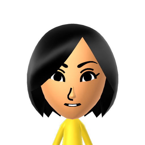 よっしー Mii character: This Mii could be scanned through the Tomodachi Collection: Shin Seikatsu Fashion Catalog