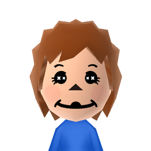RaggedyAnn Mii character: A popular rag doll with yarn hair created in 1915 and marketed with a series of books.