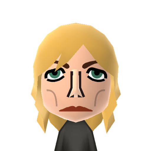 Kim Gordon Mii character: Musician best known for playing bass and guitar in the band Sonic Youth.