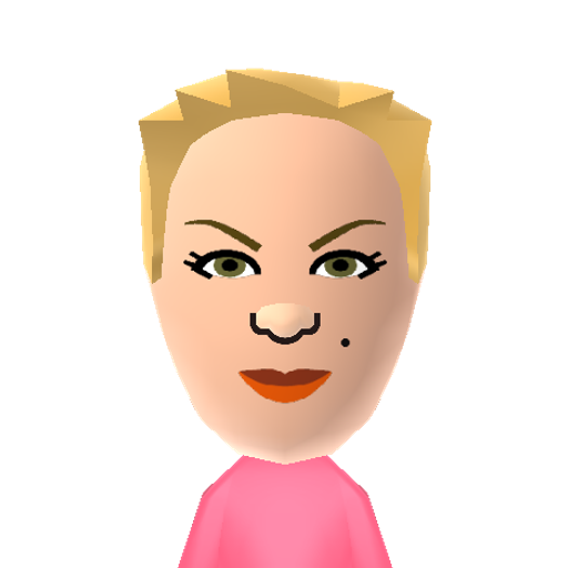 P!nk Mii character: American singer famous for hits including "So What", "Stupid Girls" and "Get The Party Started"