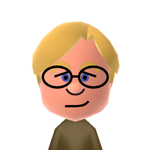 Bob Mii character: A Mii from Jackson's WSR Mod, a mod for Wii Sports Resort.