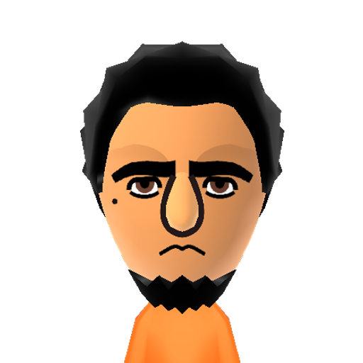 Nick Diaz Mii character: MMA fighter from Strikeforce, Pride, and the UFC known for his bad boy attitude, pinpoint boxing, and Brazilian jiu jitsu.