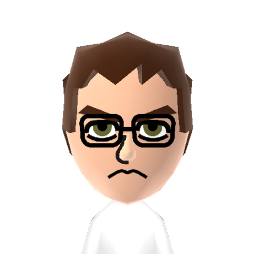 The Nerd Mii character: James Rolfe's online persona from Youtube and Cinemassacre who reviews video games.