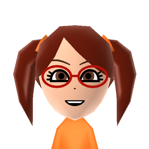 Rise Mii character: The pop idol from "Persona 4", inspired by the Persona Q artwork but with the glasses added on.