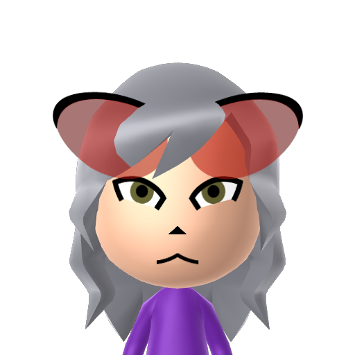 Moonaluna Mii character: A Mii from MiracilousMirica 199's Felitopia streams (without makeup)