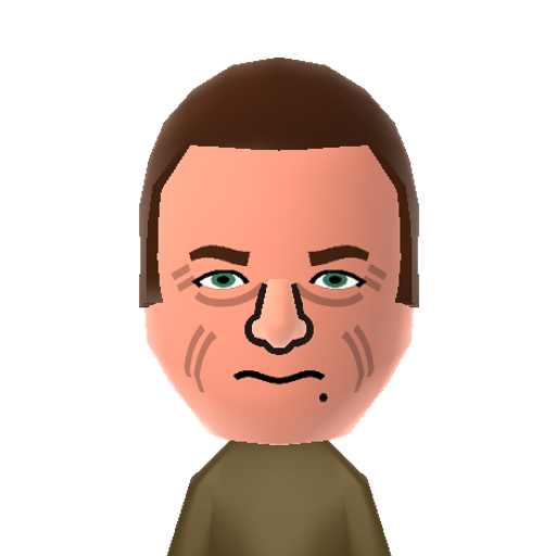 Tom Hanks Mii character: American actor known for his roles as the title character in "Forrest Gump", Captain John H. Miller in "Saving Private Ryan", Paul Edgecomb in "The Green Mile", and Chuck Noland in "Cast Away".