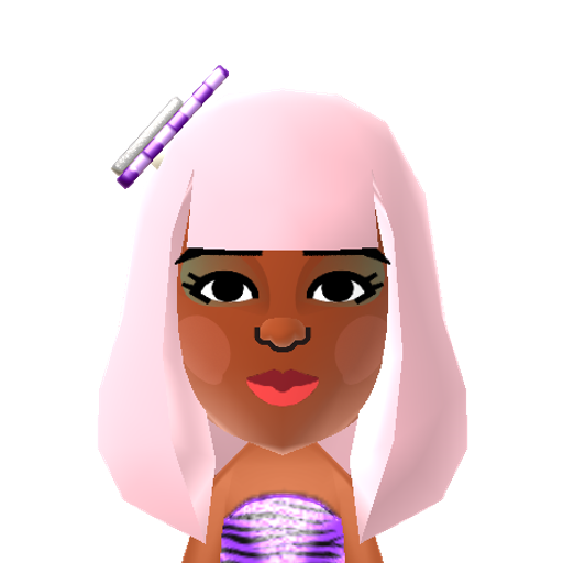 cupcakKe Mii character: (Source: https://www.reddit.com/r/tomodachilife/comments/1mrvcno/)