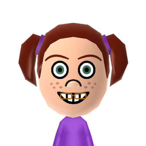 Darla Mii character: The dentist's niece and the 'fish killer' from the Disney Pixar film "Finding Nemo". She could be considered the main antagonist of the film.