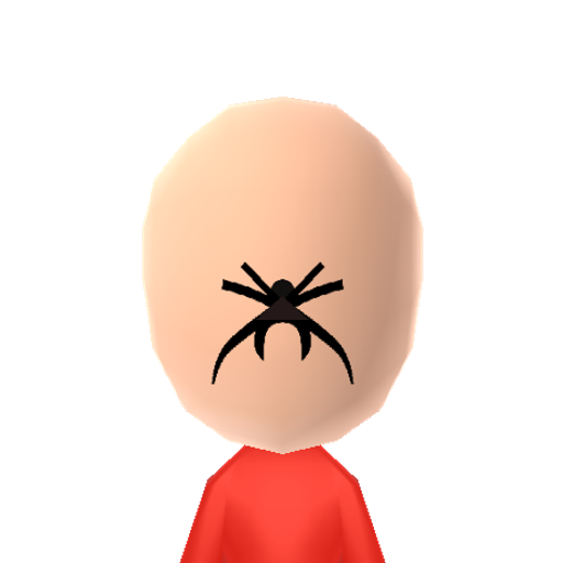 Spider Mii character: A spider on the face of a Mii.
