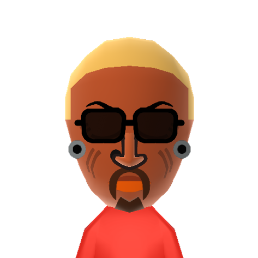 Rodman Mii character: Former power forward and defensive powerhouse of the Bulls, Spurs, Pistons, Lakers, and Mavericks, known for his flamboyant style.