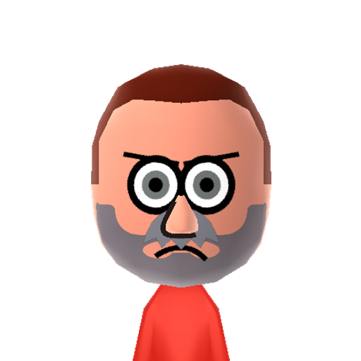 Benson Mii character: The aggressive gumball machine and park manager from "Regular Show".