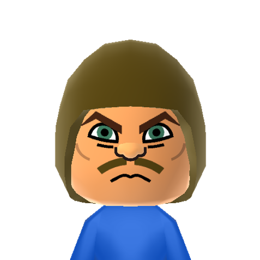 Merderface Mii character: The bassist from the metal band Dethklok featured in the animated show "Metalocalypse" on Adult Swim. The name is spelled with an E so the filter doesn't prevent sharing :(
