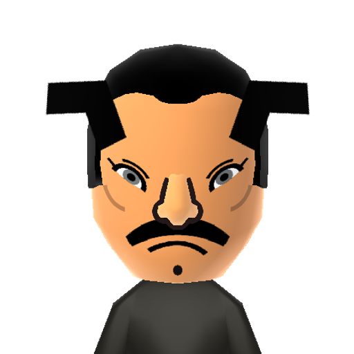 Heihachi Mii character: From Namco's 3D fighting game Tekken. Best known as an antagonist obsessed with throwing certain family members off cliffs. This is how he looks in Tekken Tag Tournament 2, younger than usual. He has been in every single Tekken game!