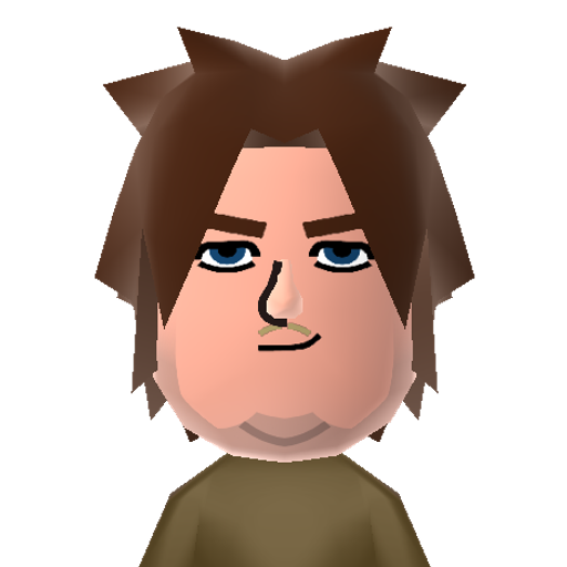 Jupiter Mii character: The infamous lolcow and creep Jupiter the Hybrid, notable for his immensely disgusting behavior online and his freakishly large chin. At least in mii form, of course.