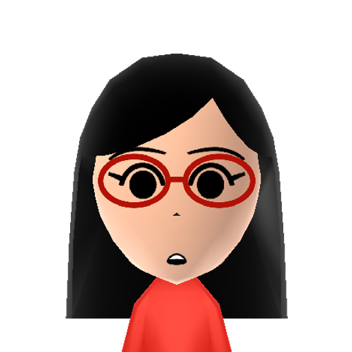 Yukiko Mii character: The shy heiress from "Persona 4", inspired by the Persona Q artwork but with the glasses added on.
