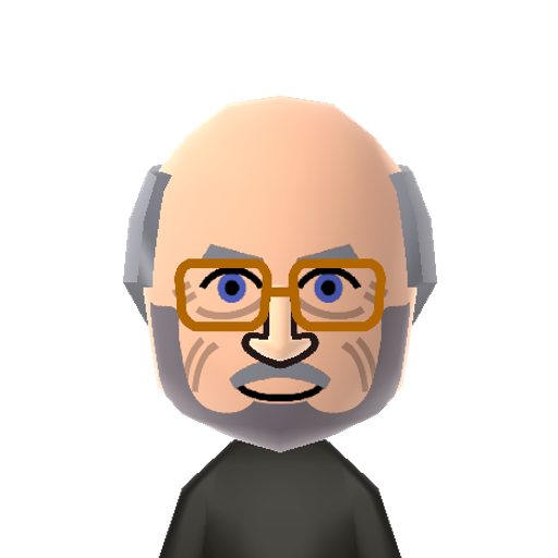 Williams Mii character: John Williams (Old), a composer and conductor of various classic movies such as Star Wars, Indiana Jones, and Jaws. (Source: https://www.tumblr.com/mii-gallery/135358638496)