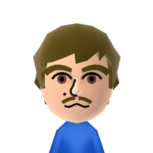 Harvo Mii character: A Mii from Jackson's WSR Mod, a mod for Wii Sports Resort.