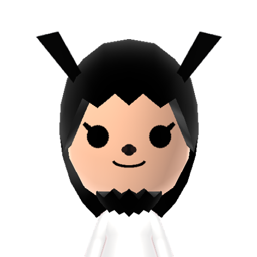 Kuromi Mii character: This is a Kuromi mii that I imported from the Check mii out Channel ran by WiiLink24 and I got this Mii from the website from the search bar. 

Mii Entry Code: 6940-2121-4052

https://miicontest.wiilink.ca/artisans/100118721