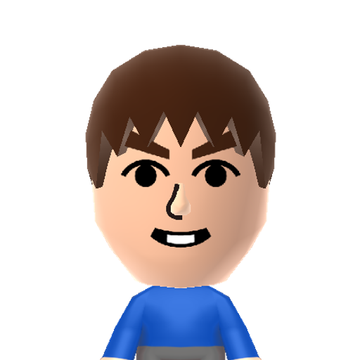V-Bag Mii character: A Mii with a buff chin