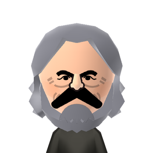 Karl Marx Mii character: A German philosopher. Writer of "The Communist Manifesto" and "Das Kapital".