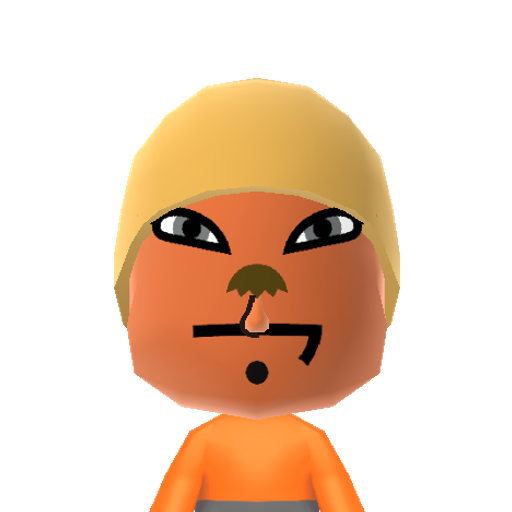 Handy Mii character: The orange building beaver with unexplained amputated arms from "Happy Tree Friends".