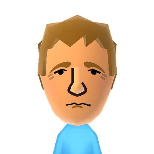 Piers M. Mii character: British TV presenter, talent show judge, newspaper editor and professional loudmouth.