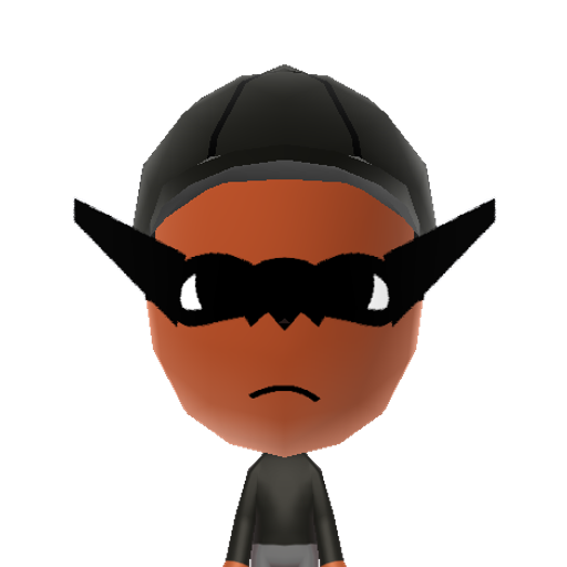 W. Black Mii character: From Platinum Games' "The Wonderful 101".