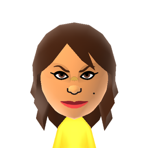 PaulaAbdul Mii character: Choreographer, dancer, pop singer, and former judge on American Idol.