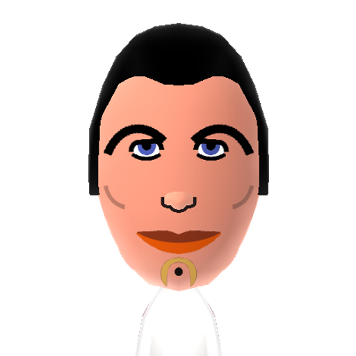 J.Travolta Mii character: Actor who made his start with the TV show "Welcome Back Cotter" and movies like "Saturday Night Fever" and "Grease". He's moved on to more mature roles in movies such as "Face Off" and "Pulp Fiction". He's also a scientologist and pilot.