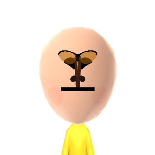 Flower Mii character: An orange-coloured, heart-shaped flower sticking out of the ground.