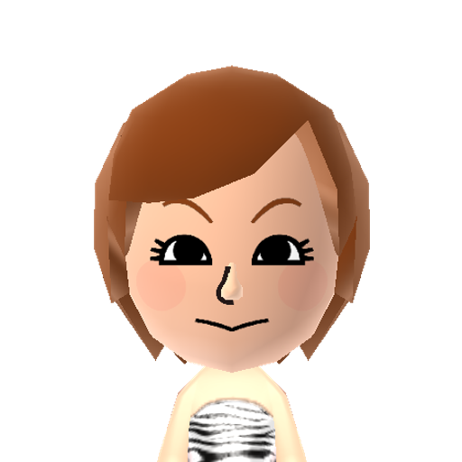 てんこ Mii character: This Mii could be scanned through the Tomodachi Collection: Shin Seikatsu Fashion Catalog