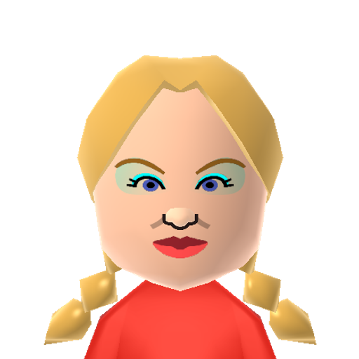 Hellga Mii character: Professional fitness model and bodybuilder, famous for her role as Hellga in "American Gladiators".