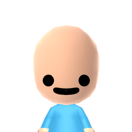 :D Mii character: This is a Mii uploaded for the 3DS version and distributed by Mii Central for both the 3DS and Switch versions of Miitopia.