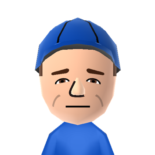 Babe Ruth Mii character: Yankee baseball legend.