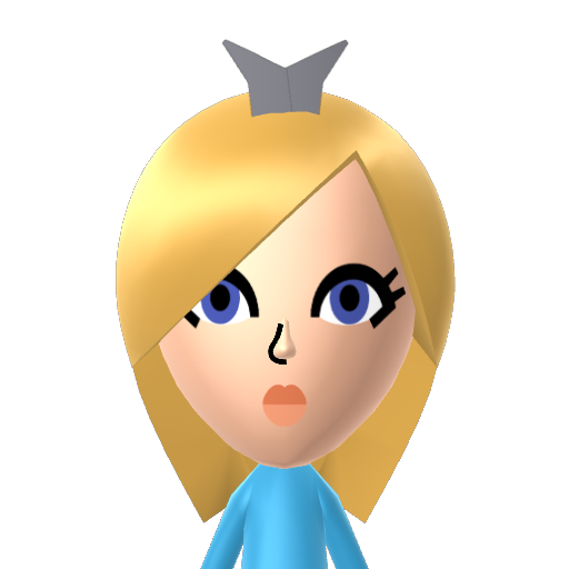 Rosalina Mii character: These are extracted and derived from the Mii Central Miis from the 3DS Miitopia.