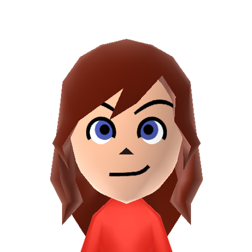 Knux Mii character: Female(?) Knuckles the Echidna. (Hair and eyebrows should be red colored, eyes are purple) Sourced from https://www.tumblr.com/auroraknux/163963081601/