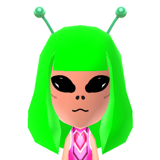 Aliena Mii character: This Mii is a resident on OhhMyKawaii's island