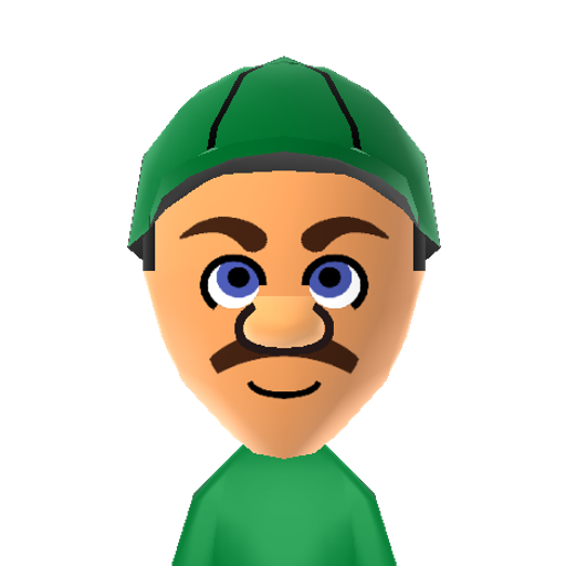 Luigi Mii character: Mario's twin brother and main protagonist in many Mario games. This Italian plumber is scared of boos and is always the more shy one.