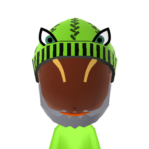 Snake Mii character: A snake Mii.