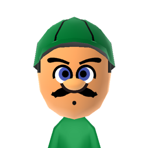 Luigi Mii character: Mario's brother from various Mario games.