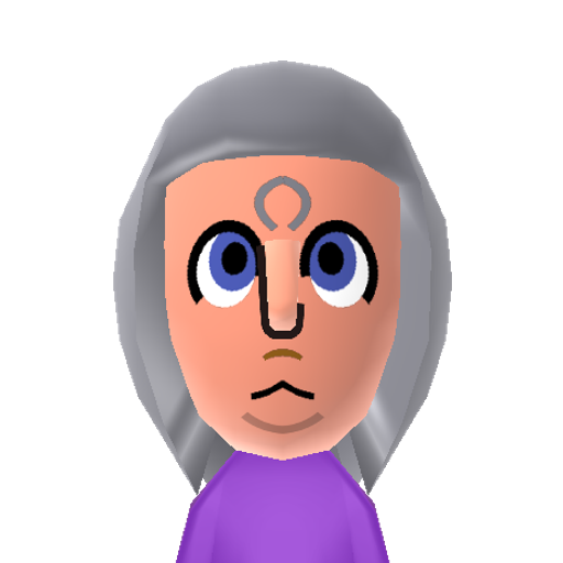 Opal Mii character: The fused form of the Crystal Gems Pearl and Amethyst from the show "Steven Universe".