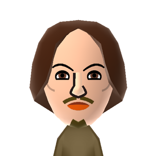 Shakespear Mii character: English poet and playwright whose works include Romeo and Juliet, Hamlet, and Macbeth.