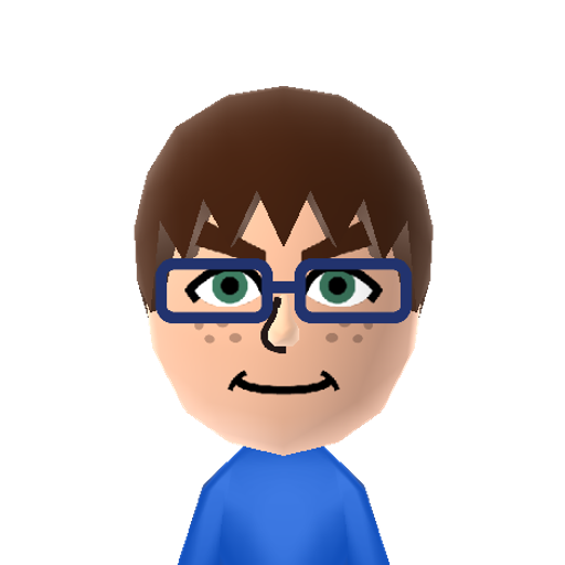 Nick Mii character: A Mii used for Nintendo Network ID nick9o9 by Nick.