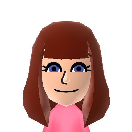 Mew Mii character: Mew from tomiimo but her hair is brown