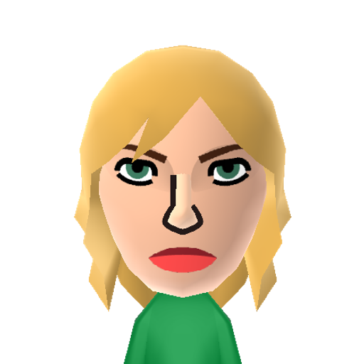 Scarlett  Mii character: Actress from films such as "Lost in Translation" and "The Horse Whisperer".